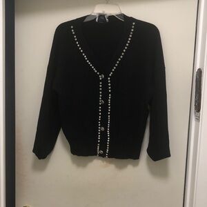 Black Sweater with Button Detailing